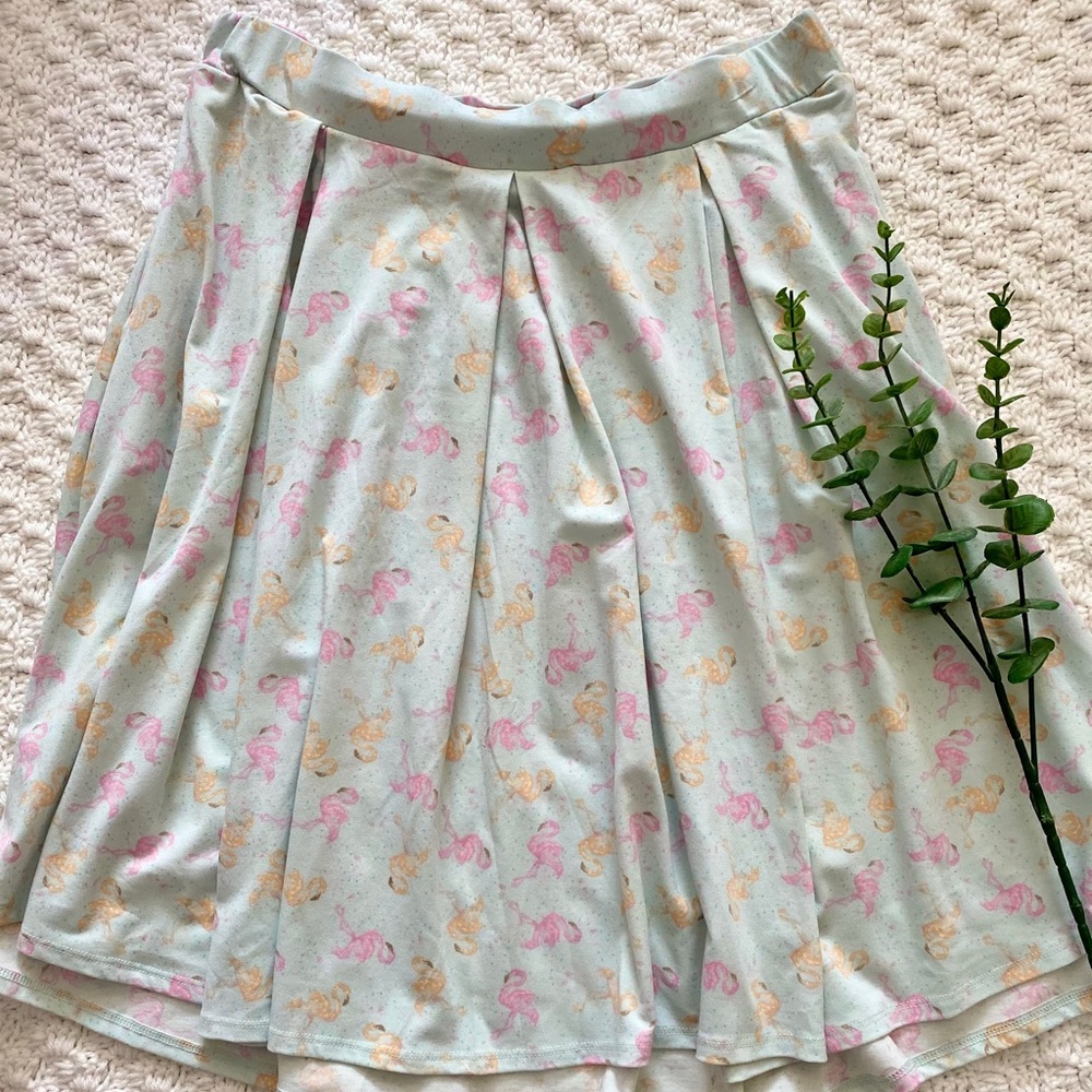 LuLaRoe flamingo print skirt